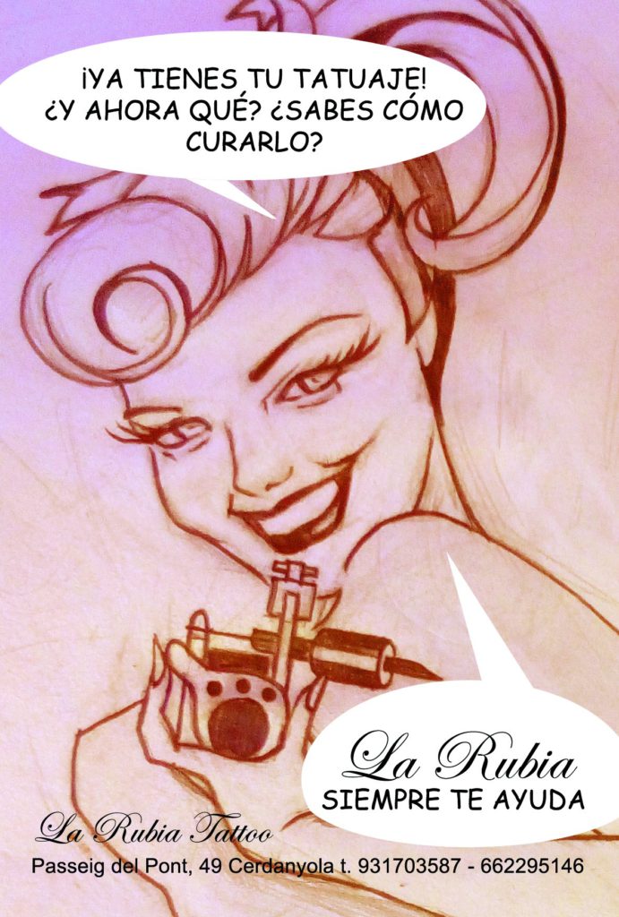 Flyer sobre curación de tatuajes